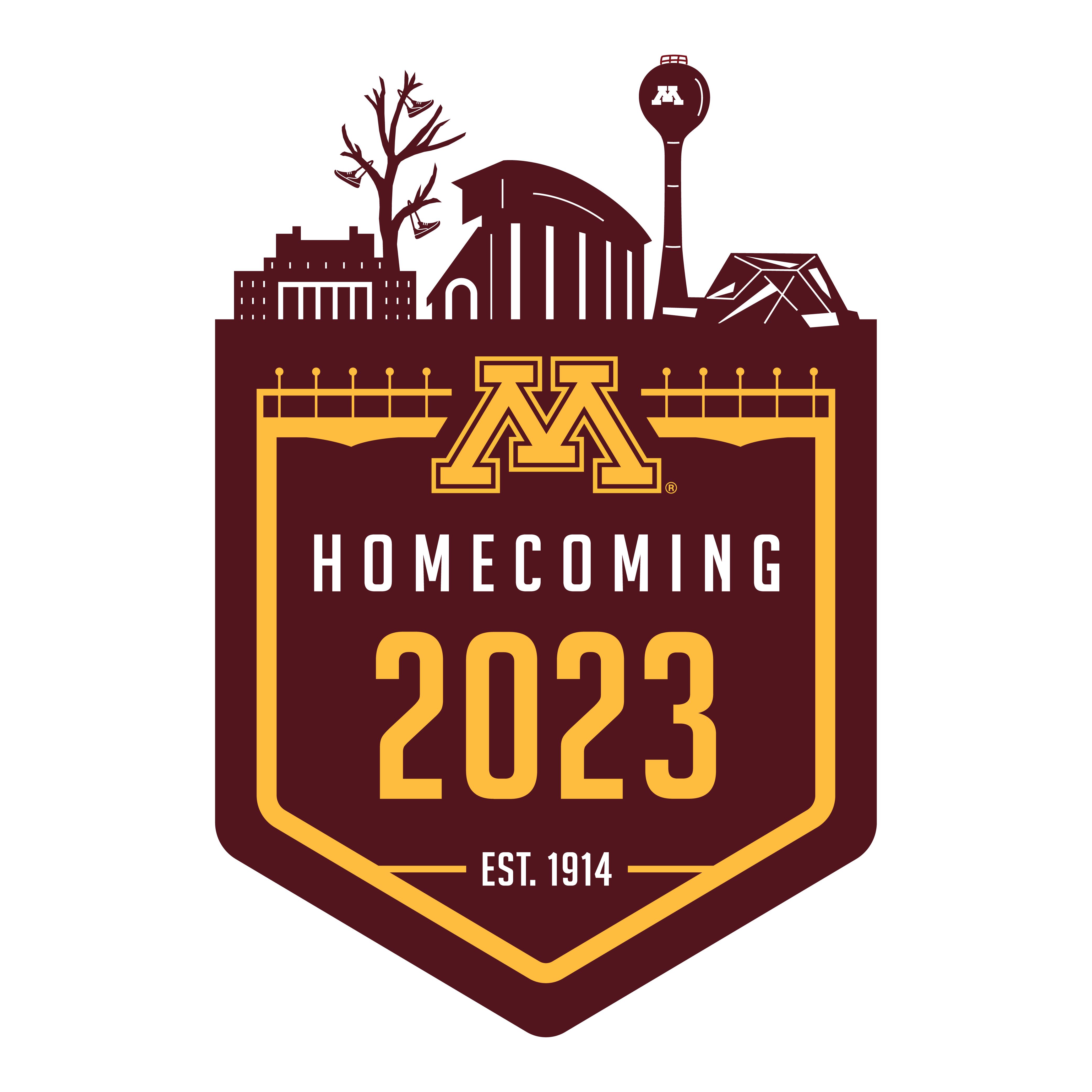 Homecoming logo maroon and gold