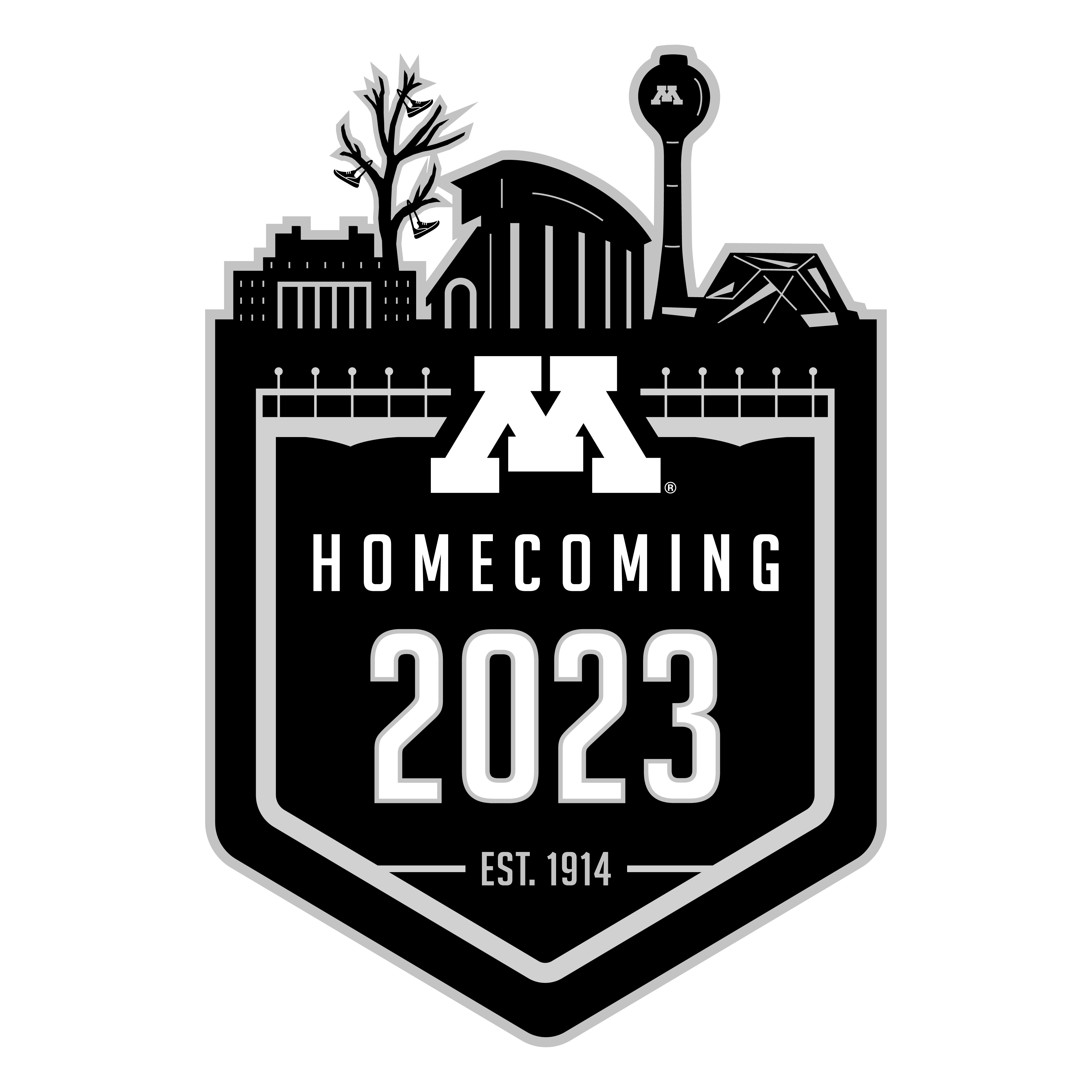 Homecoming logo black and grayscale